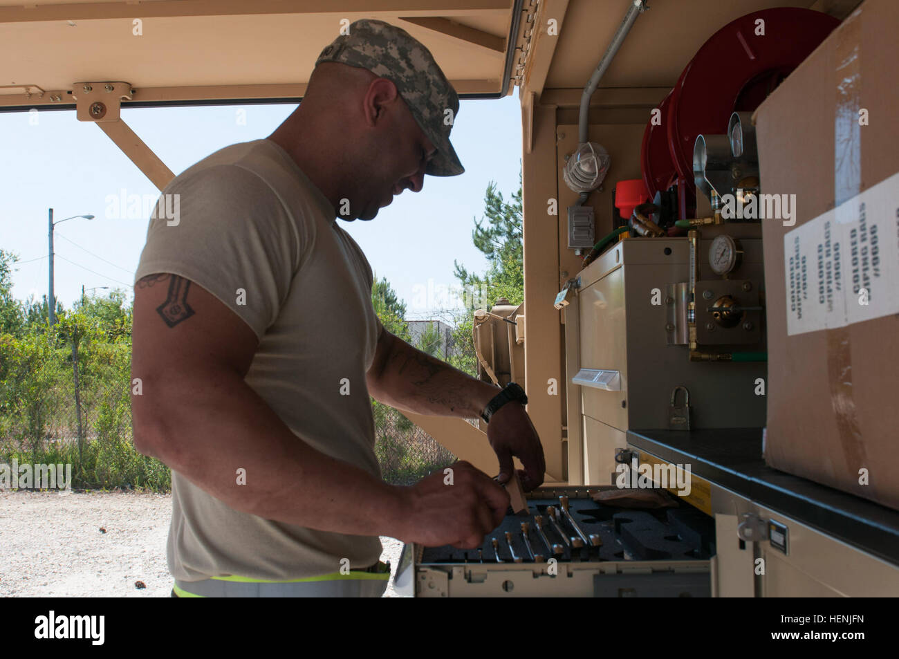 Sgt. Gabriel Medrano, a lightwheel vehicle mechanic with the 773rd