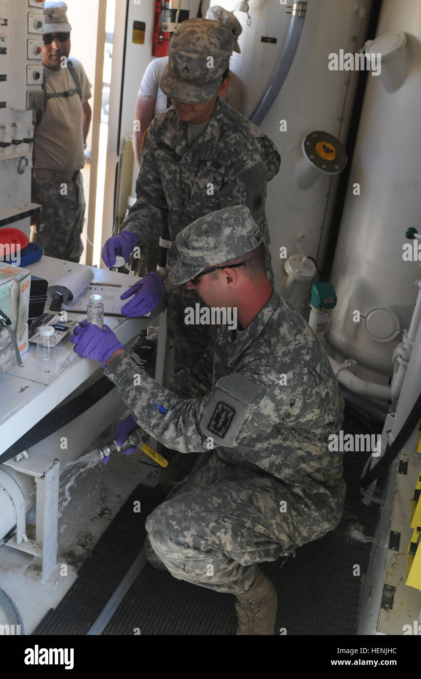 Spc. Sean Walton, 787 Medical Detatchment, New Orleans, La., tests