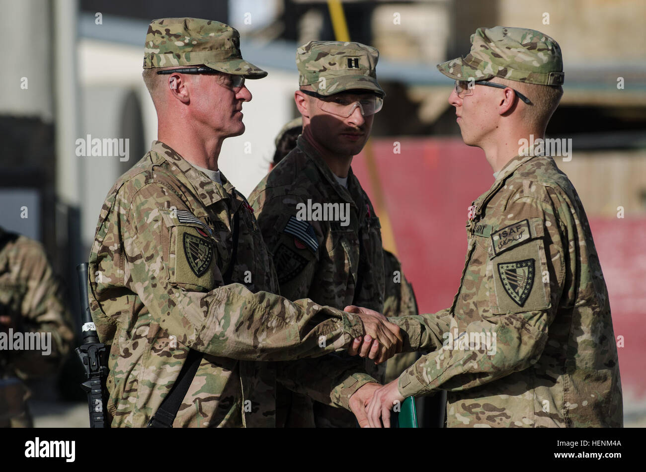 Indiana Army National Guard 1st Sgt. Bradley Willhite and Capt. Daniel ...