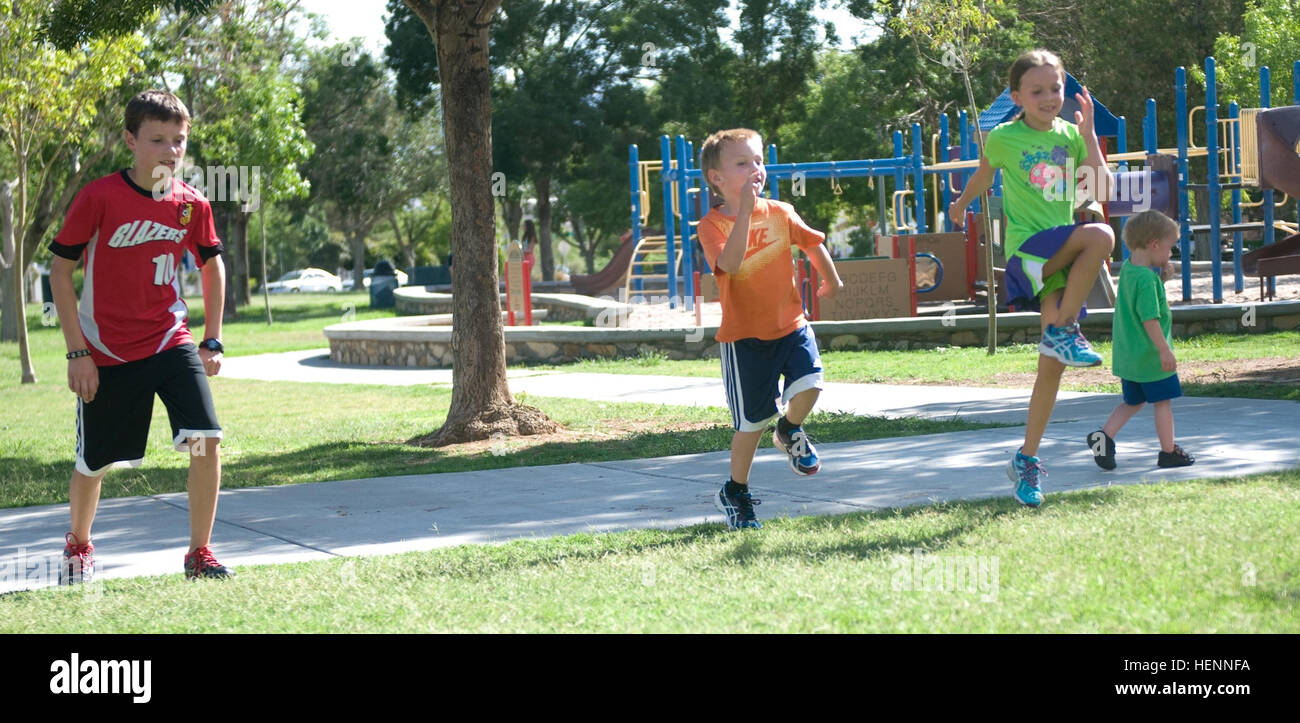 From left Leyton, Damien and Amara Smith run drills at Madeline Park
