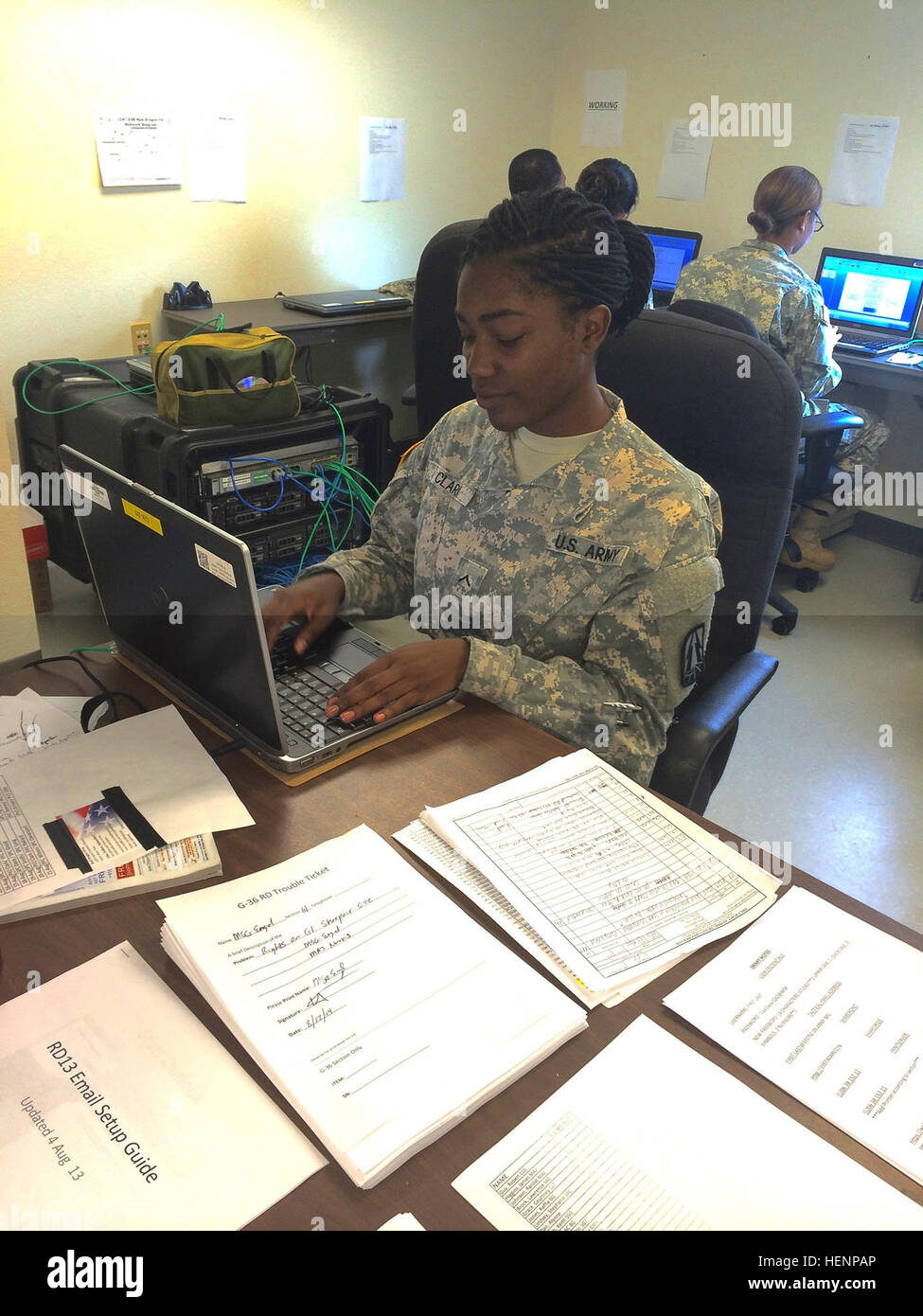 Signal operators from the 335th Signal Command (Theater) review help ...