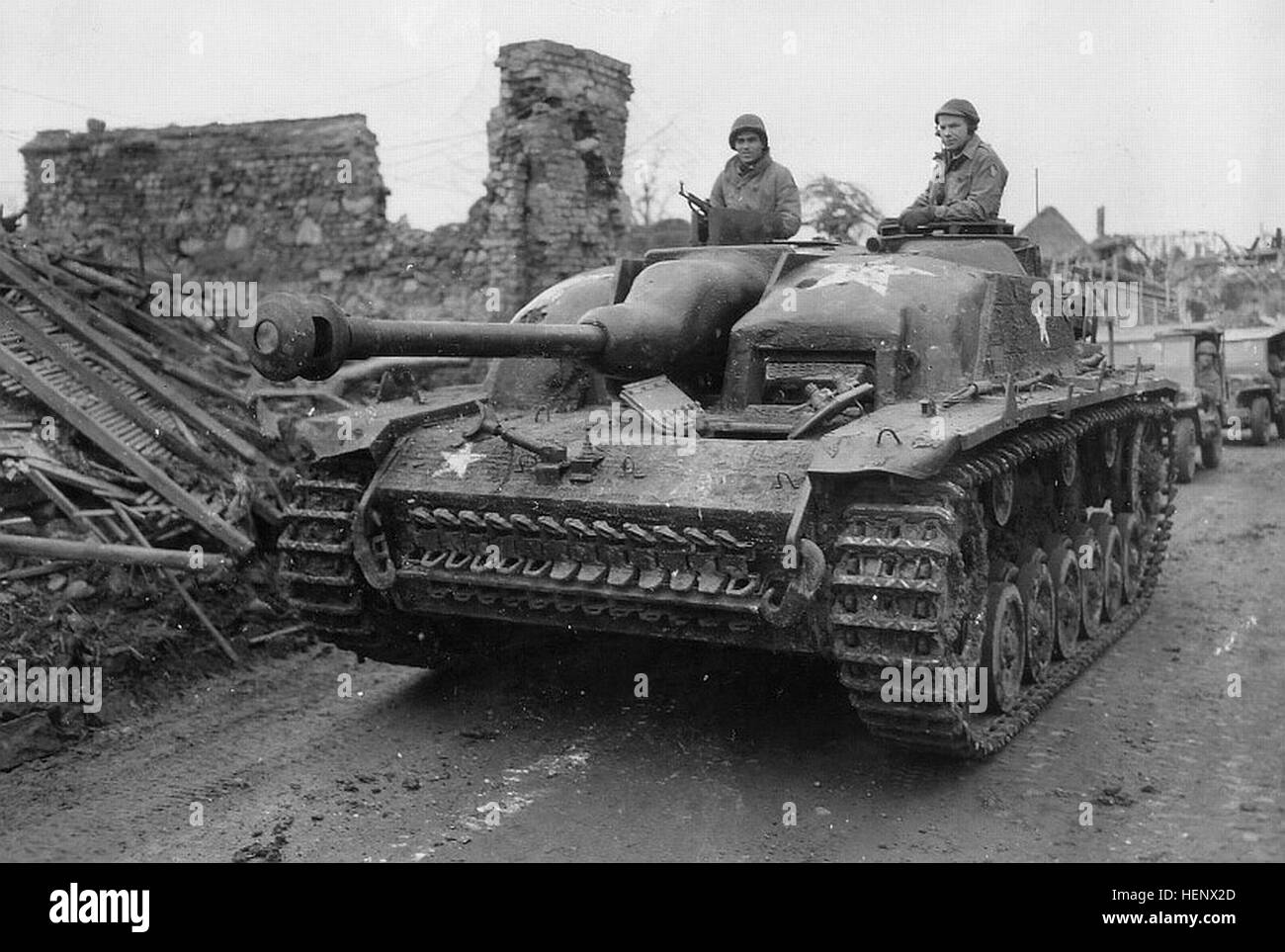 Captured StuG III in U.S. service with concrete armour Stock Photo - Alamy