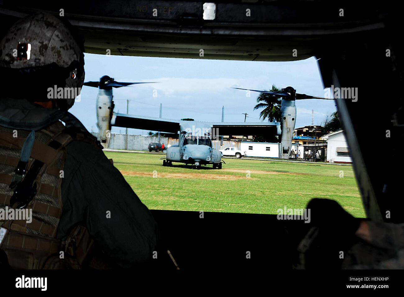 Osprey Rear Ramp The view from the rear ramp of a U.S. Marine Corps MV-22B Osprey before ...