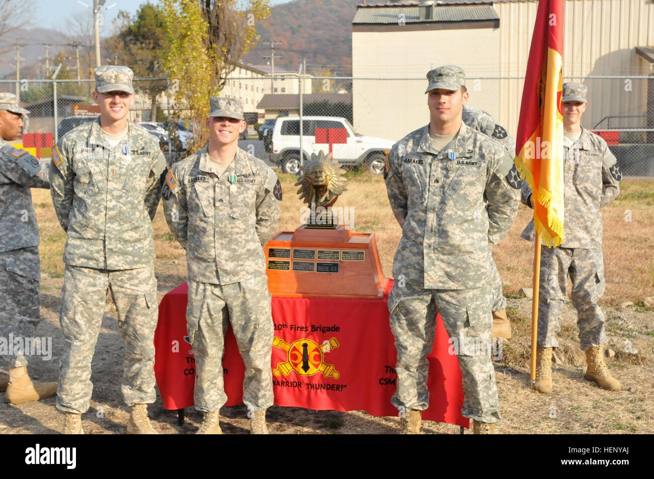 Soldiers from the 210th Field Artillery Brigade, 2nd Infantry Division