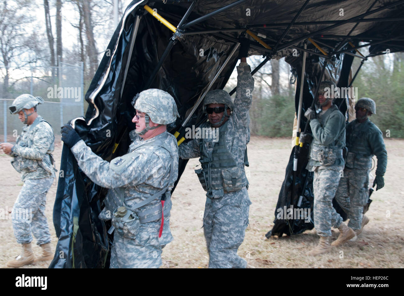 U.S. Army Reserve Soldiers from the 412th Theater Engineer Command set ...
