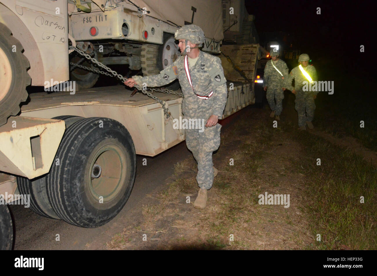 A horizontal construction engineer from the 615th Engineer Company, 4th ...