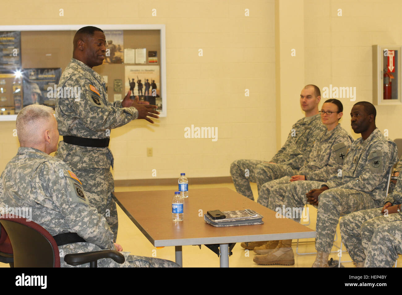 Cover Training Session Potential drill sergeant candidates attend a mentorship briefing at the ...