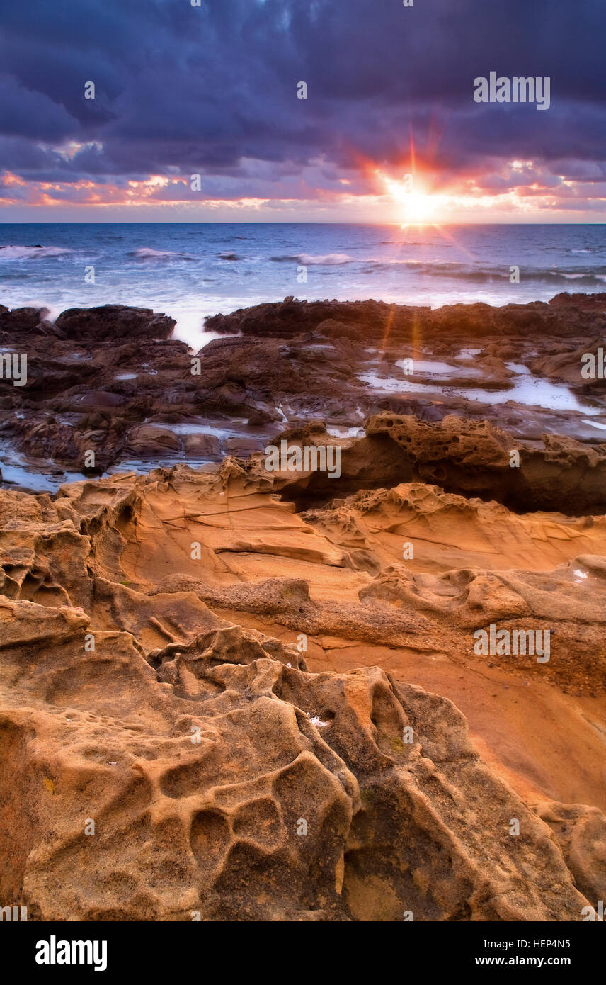 California Coastal Sunset Stock Photo