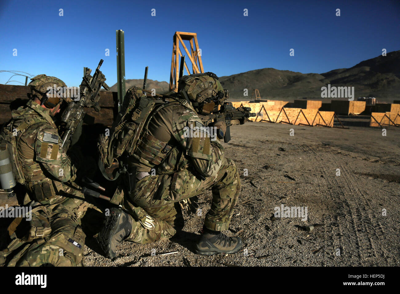 U.S. Army Soldiers, assigned to Delta Company, 3rd Battalion, 75th Ranger Regiment, assault a