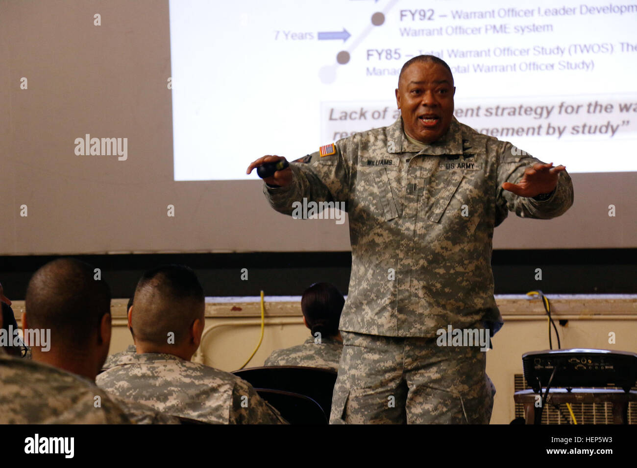 Chief Warrant Officer 5, David Williams, the first Army staff senior