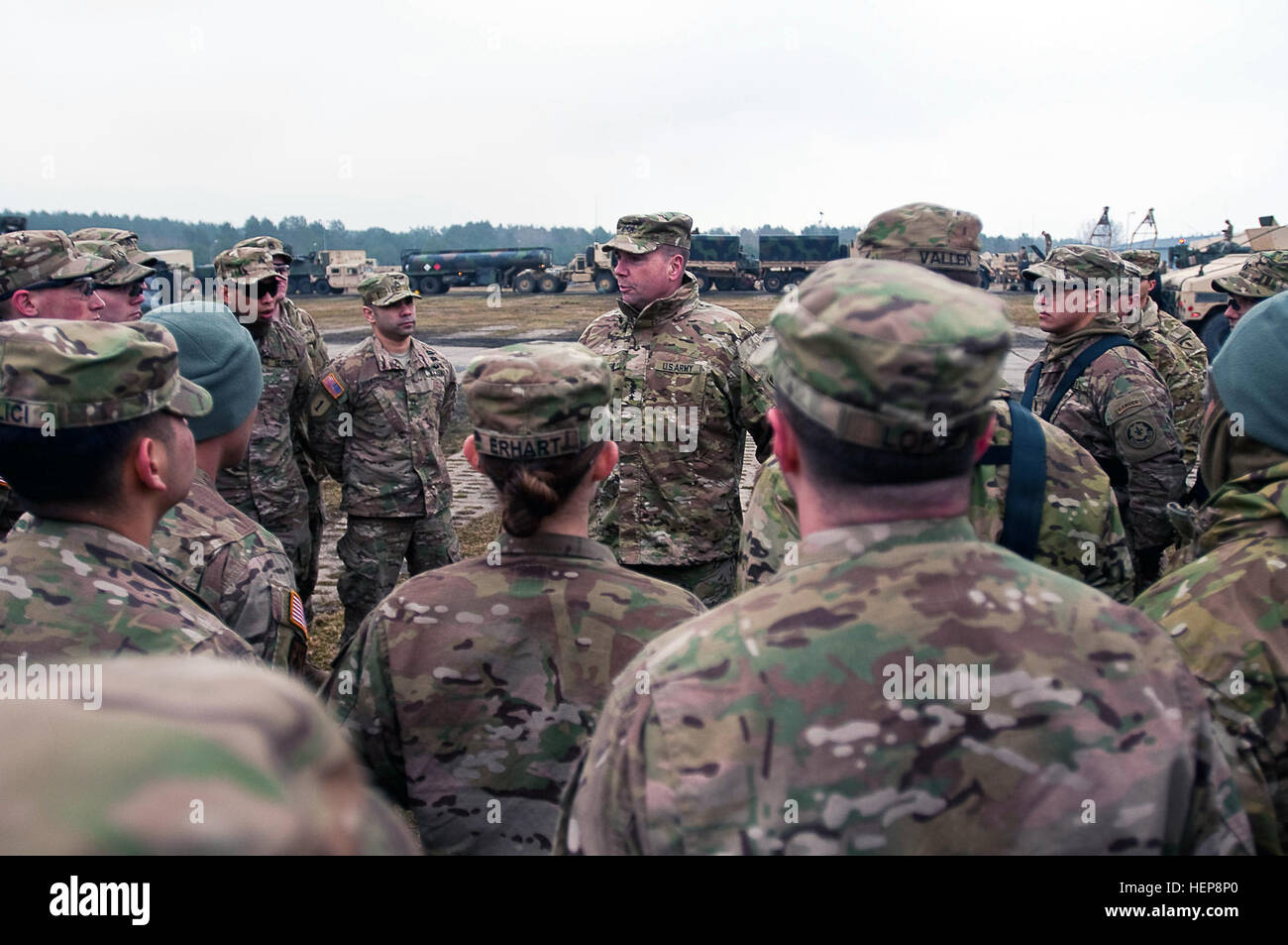 Lt. Gen. Ben Hodges, commander U.S. Army Europe, gives praise to troops