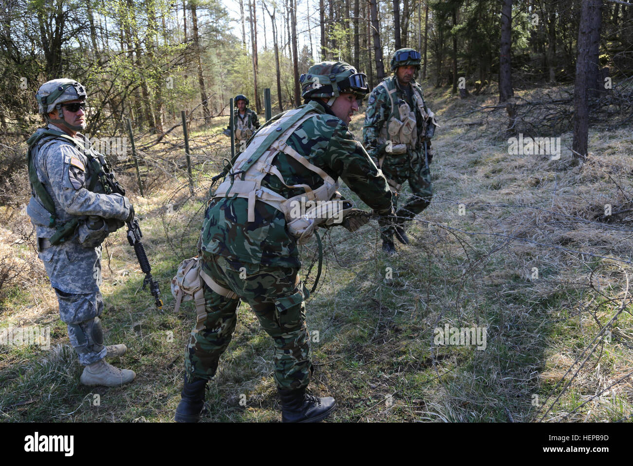 U.S. Army Staff Sgt. Thomas Raab, left, of Alpha Troop, Regimental ...
