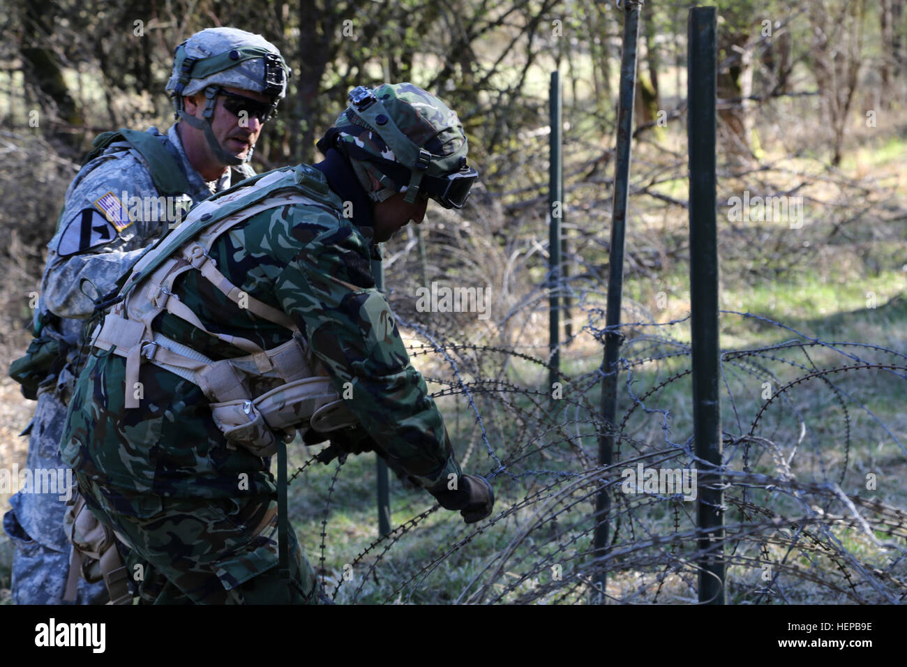U.S. Army Staff Sgt. Thomas Raab, left, of Alpha Troop, Regimental ...