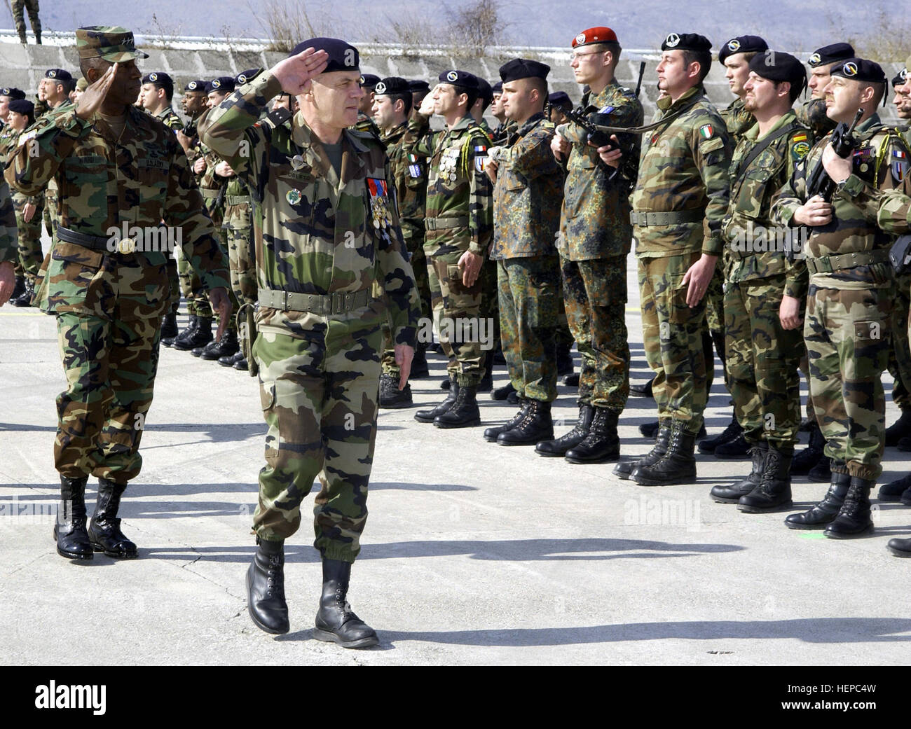 US Army (USA) Lieutenant General (LGEN) William E. Ward (left ...