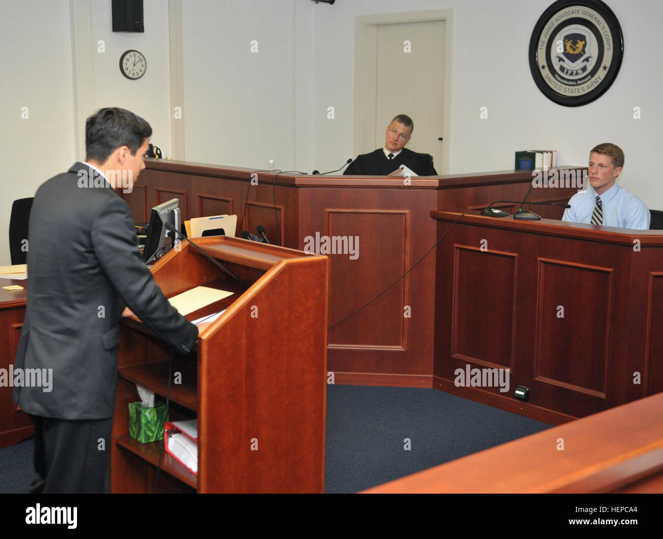 Student Defendant Kaiserslautern High School seniors participate in a mock trial at ...