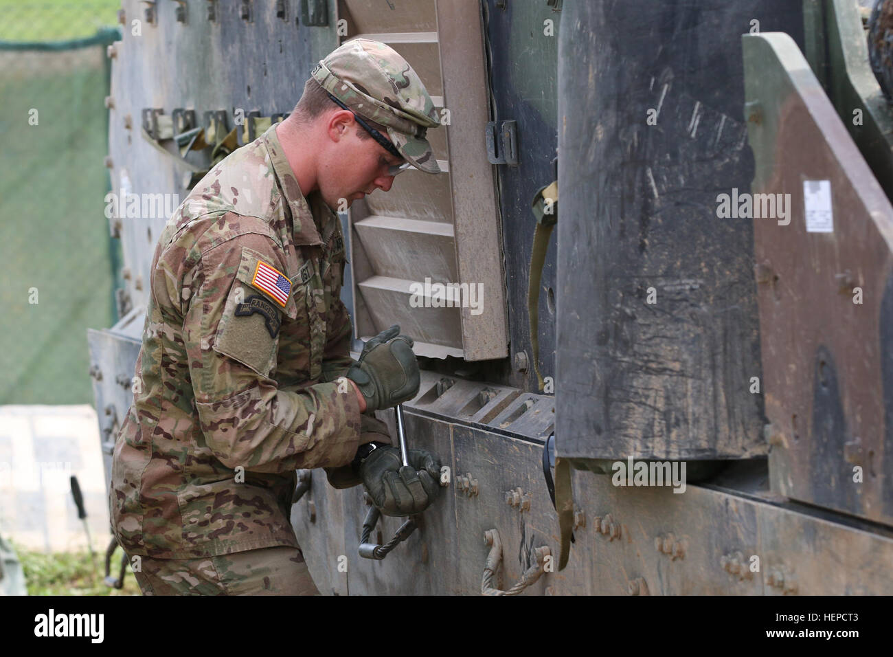 U.S. Army Staff Sgt. Trevor Crust, a M2 Bradley Fighting Vehicle