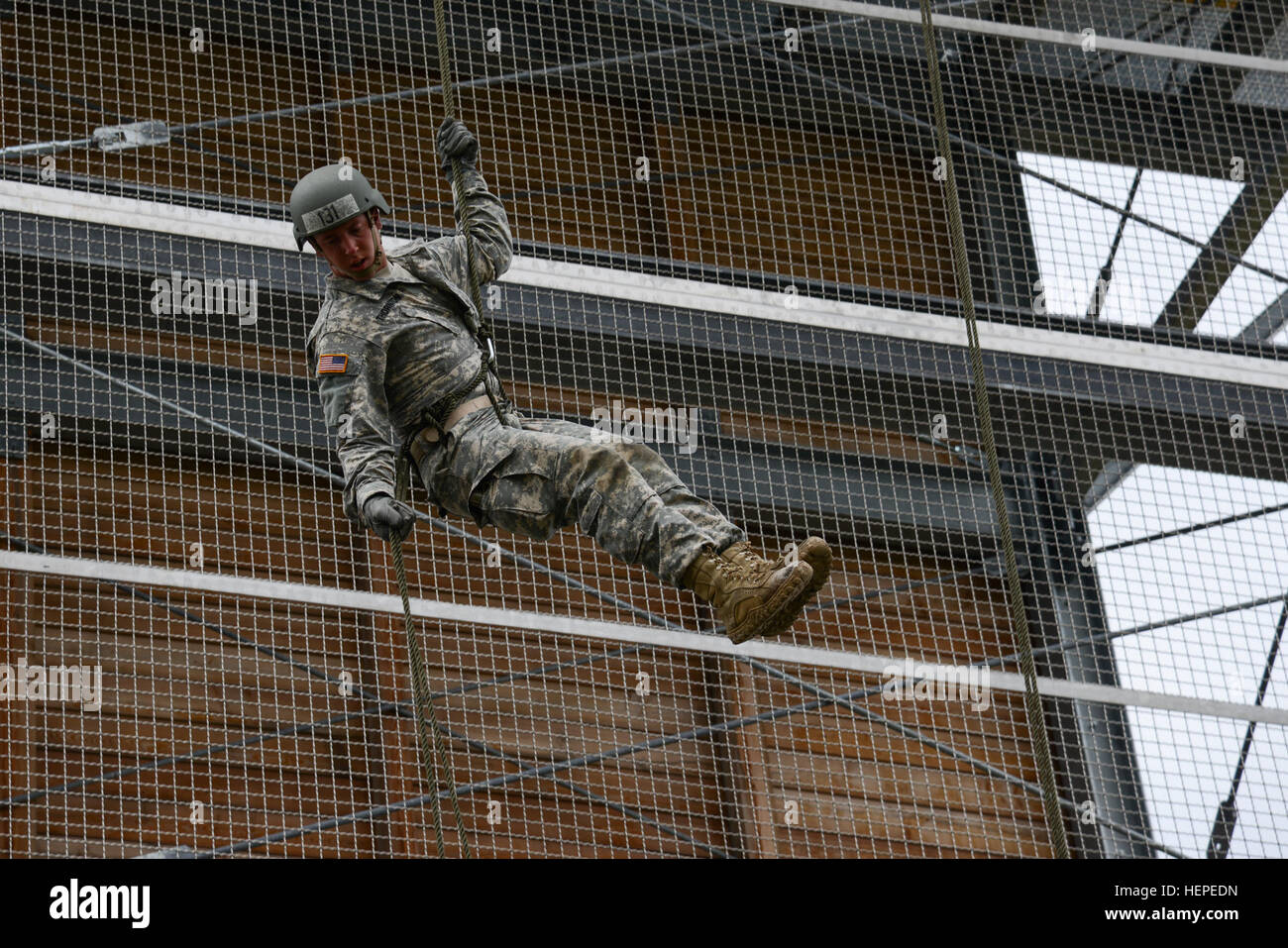 U.S. Army Kyle Thornton, assigned to 2nd Cavalry Regiment, rappel from ...