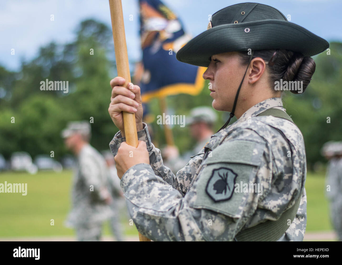 U.S. Army Reserve drill sergeant, Staff. Sgt. Deandree Watson, 30, from Matthews, N.C., of