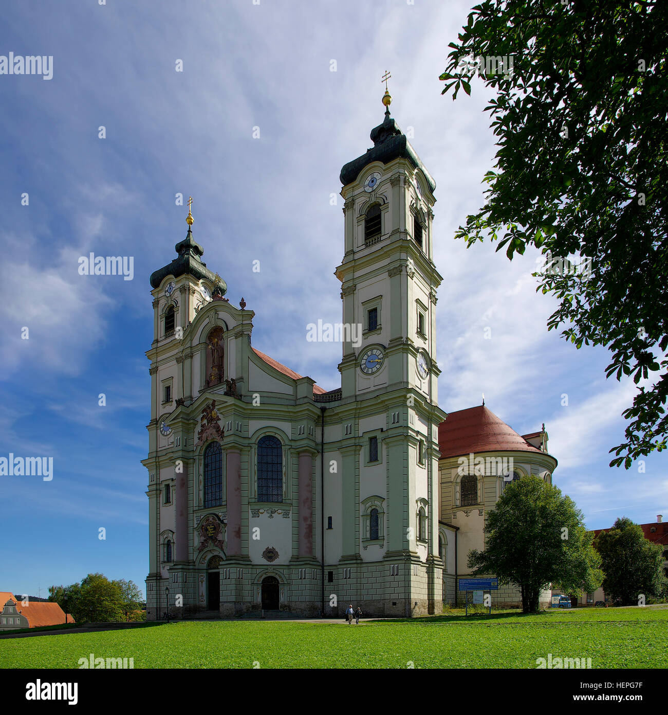 Basilica of St. Alexander and Theodor in Ottobeuren, Bavaria, Germany. Stock Photo