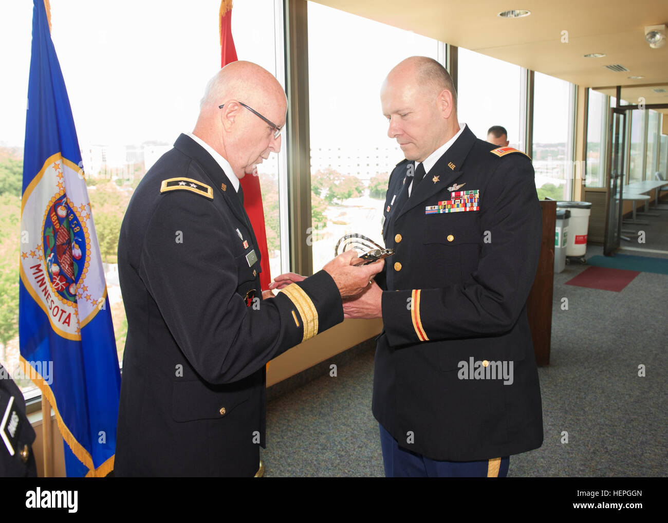 Members of the Minnesota National Guard gathered to mark the change of