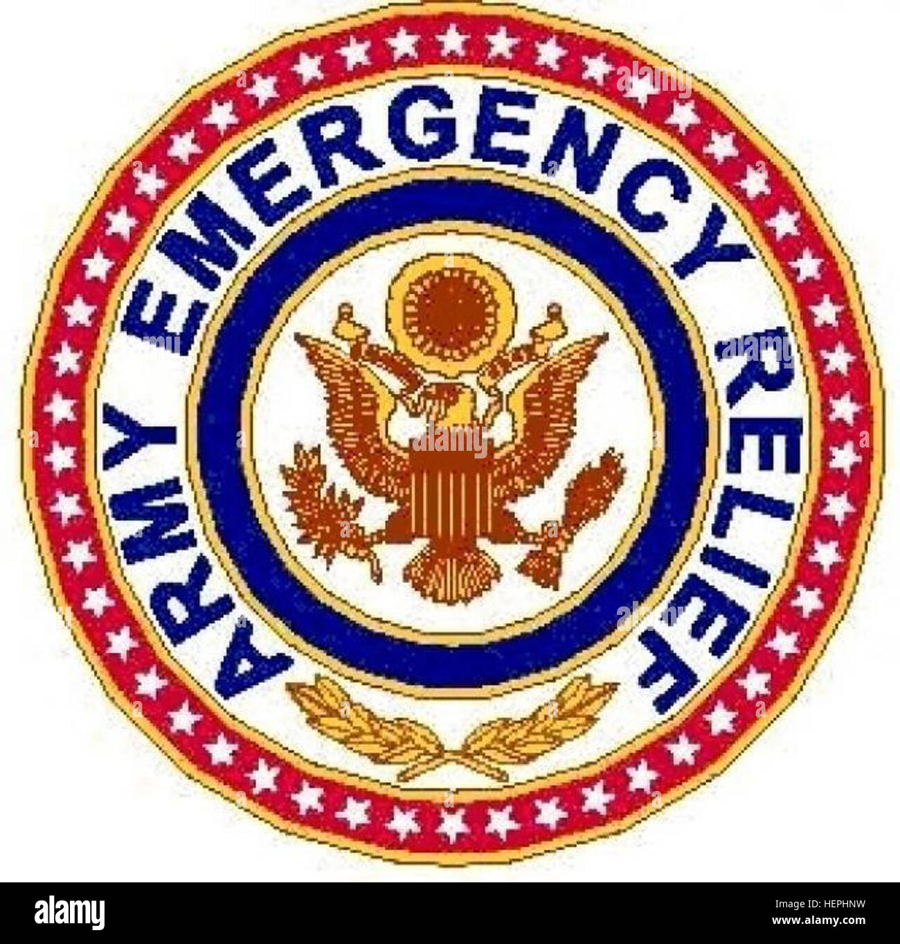 A photograph of the official emblem of Army Emergency Relief. On a