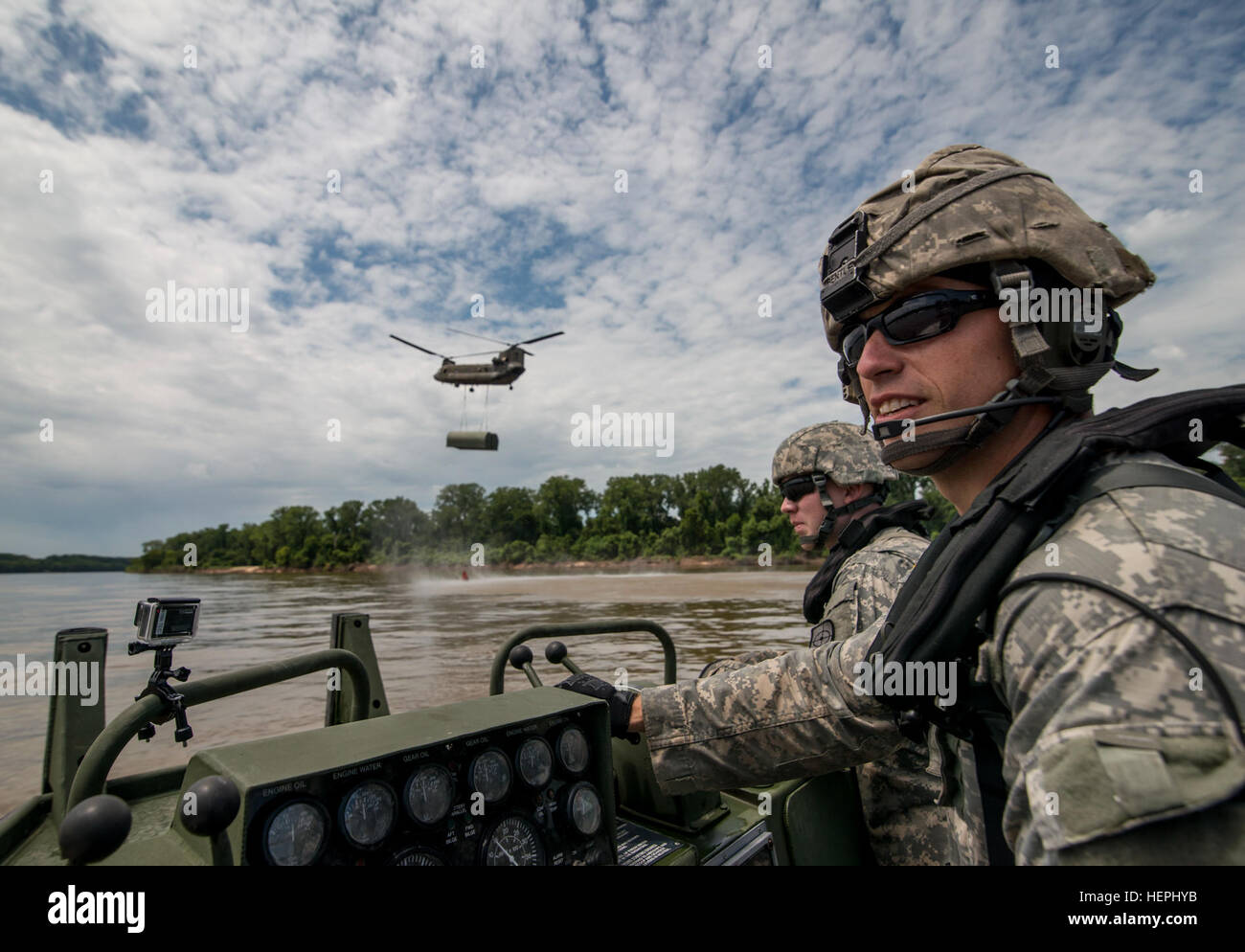 Army engineers and medics participate in a River Assault bridging ...