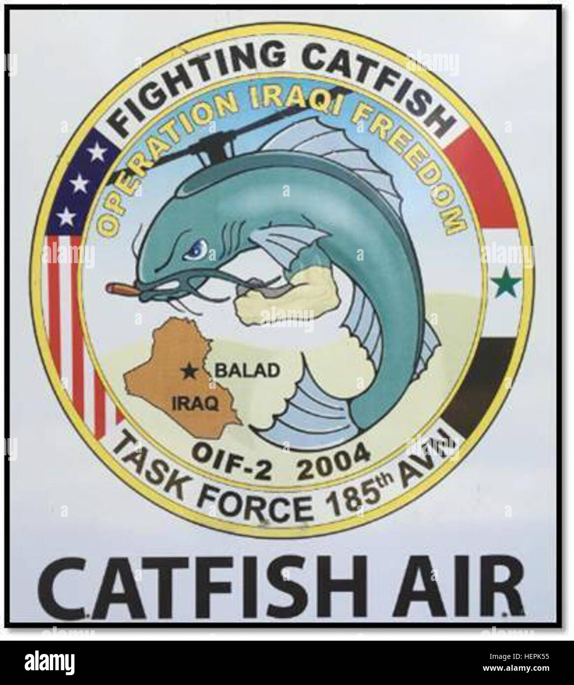 The Catfish Air symbol originally displayed by the 185th Aviation Group during operation Iraqi