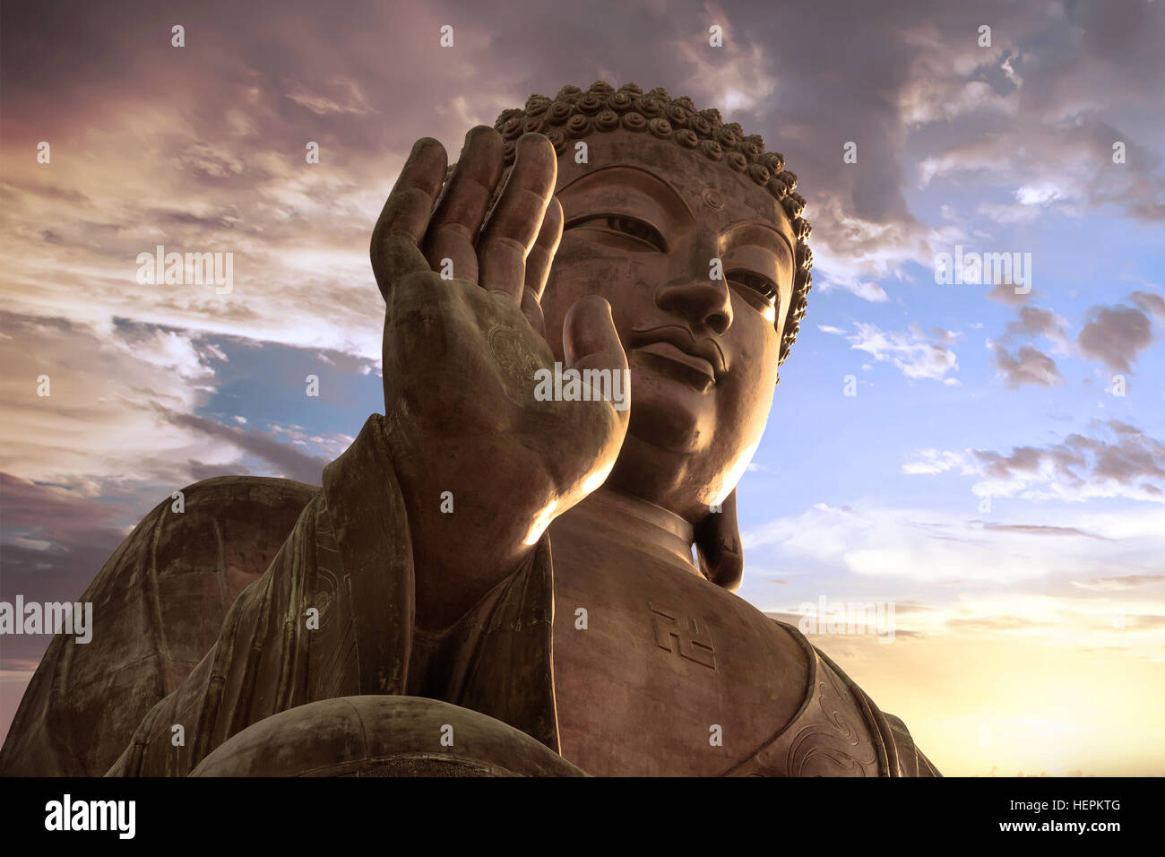 Tian Tan Buddha at Ngong Ping, Lantau Island, Hong Kong, China Stock Photo