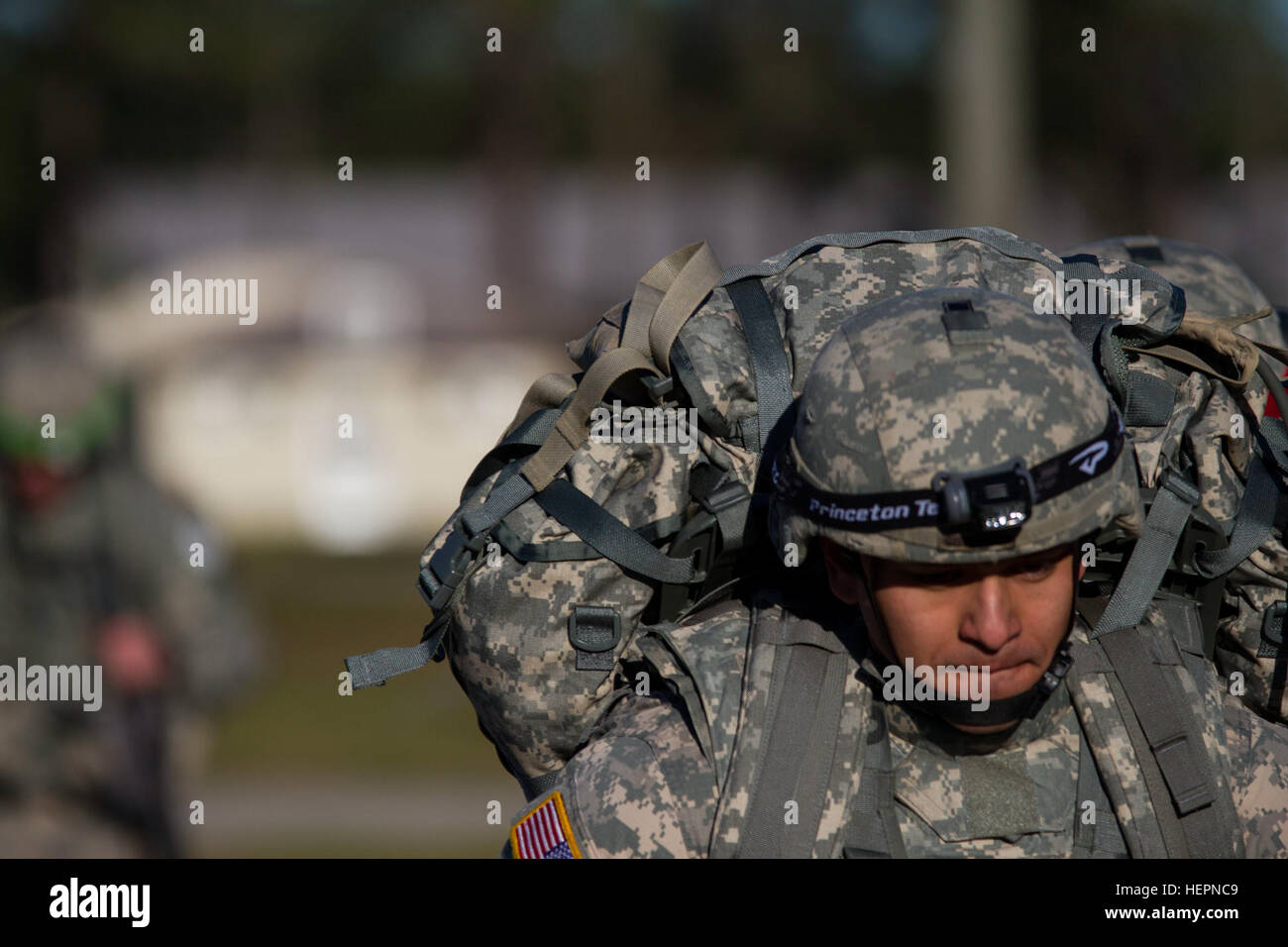 A U.S. Army Reserve Military Police Soldier completes a 10-mile ruck ...