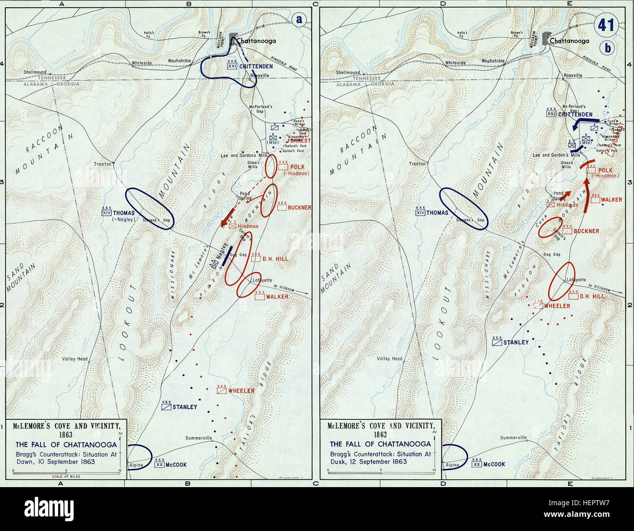 CHICKAMAUGA MAP 2 Stock Photo Alamy