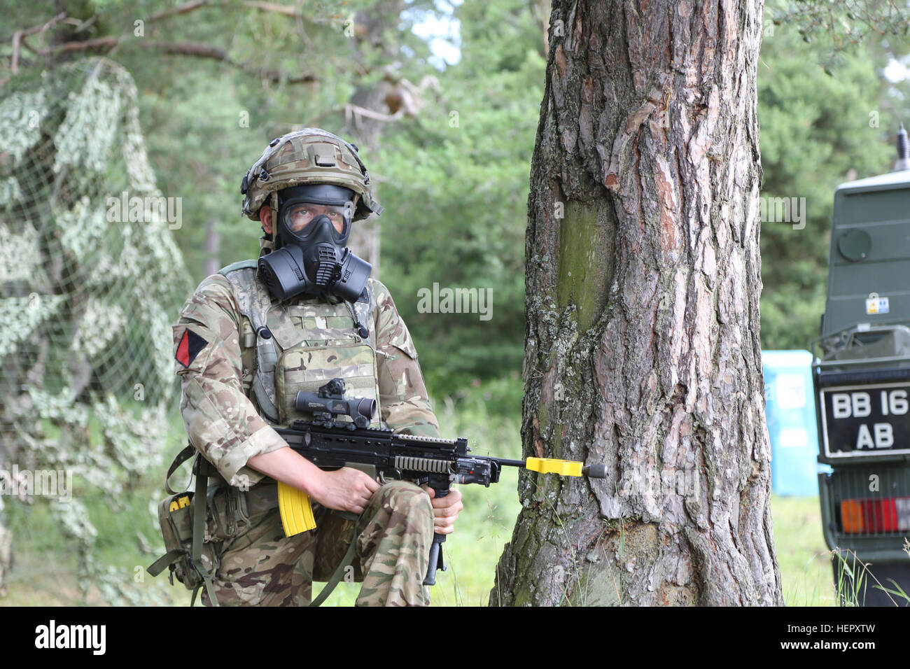 A British soldier of Airborne Combined Joint Expeditionary Force