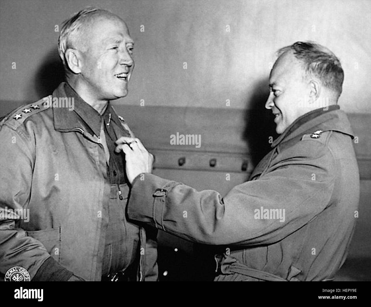 Lieutenant General Patton receives his third star from