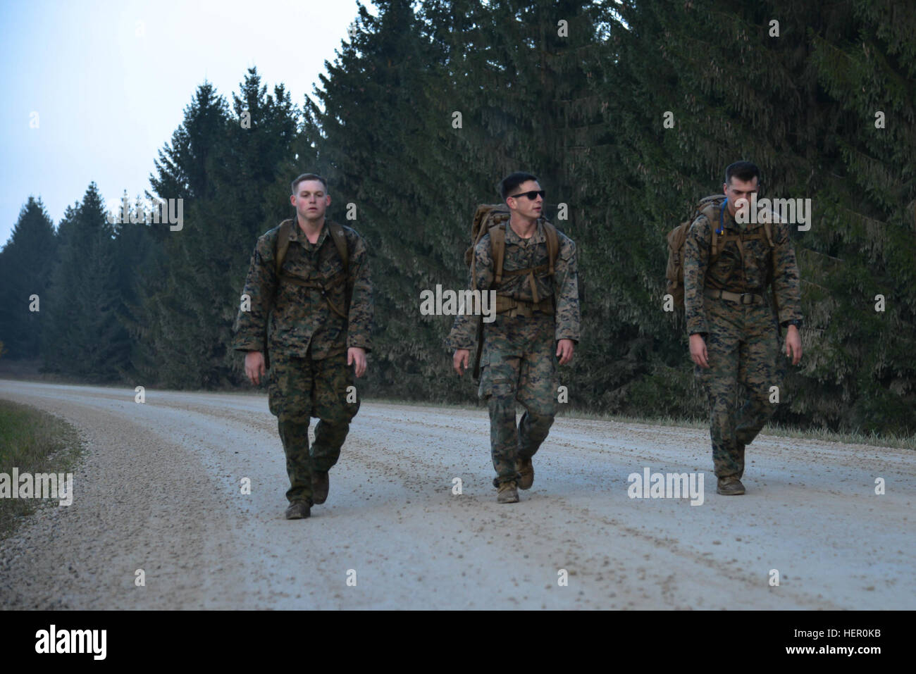 Marines Ruck Break U.S. Marines complete a 12-mile ruck march during the European Best ...