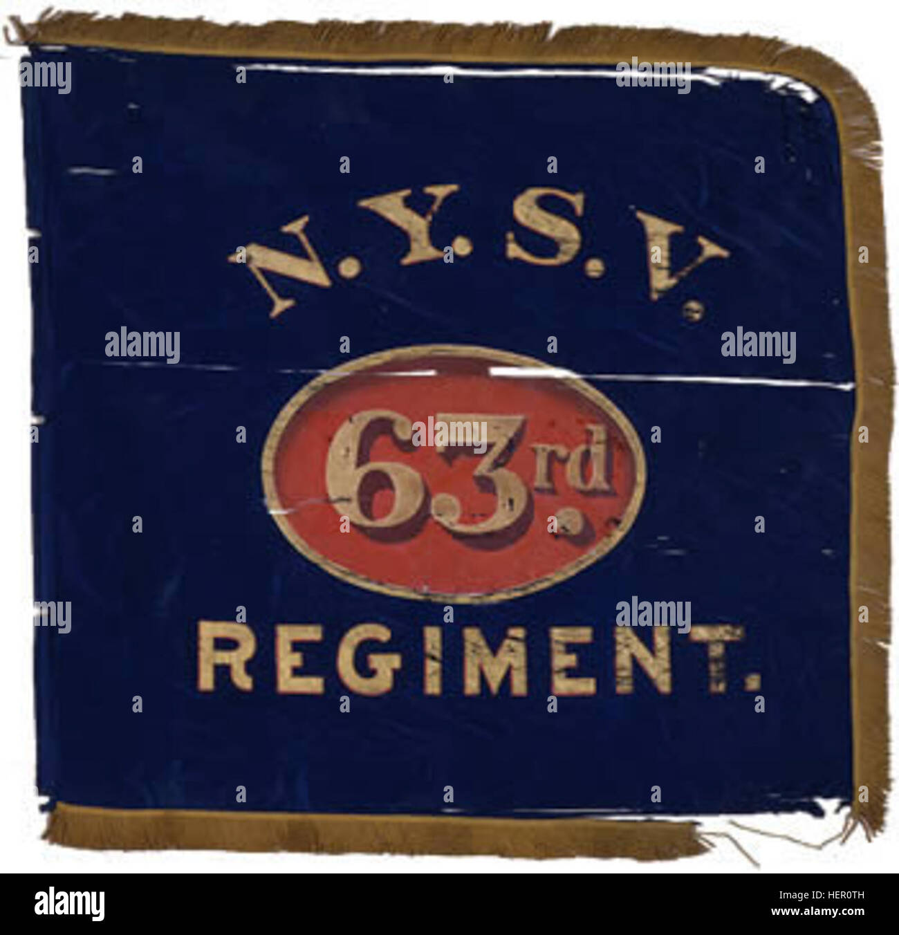 63rd New York Volunteer Infantry Regiment flank marker Stock Photo