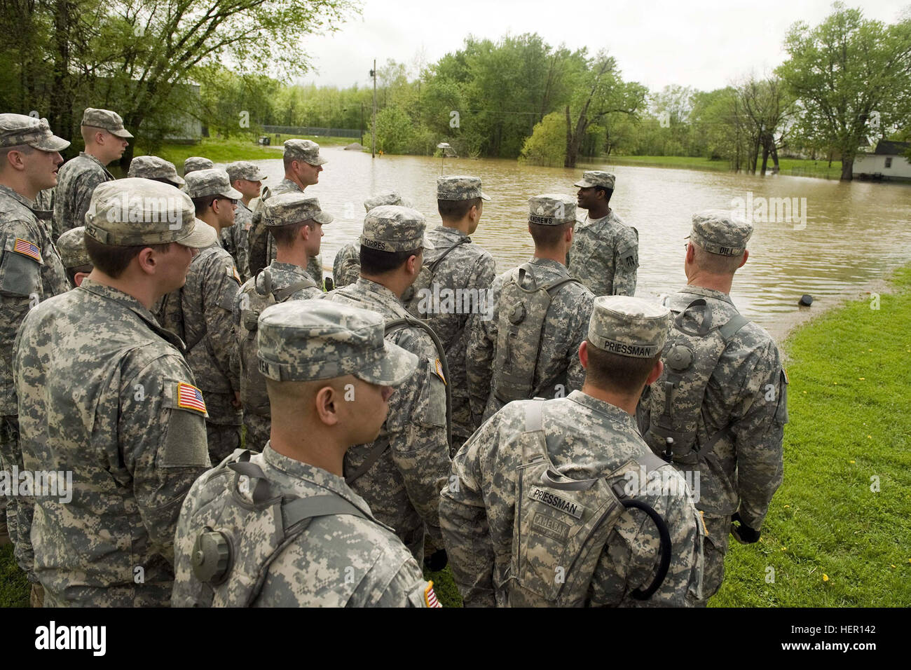 Indiana national guardsmen stand in formation hires stock photography