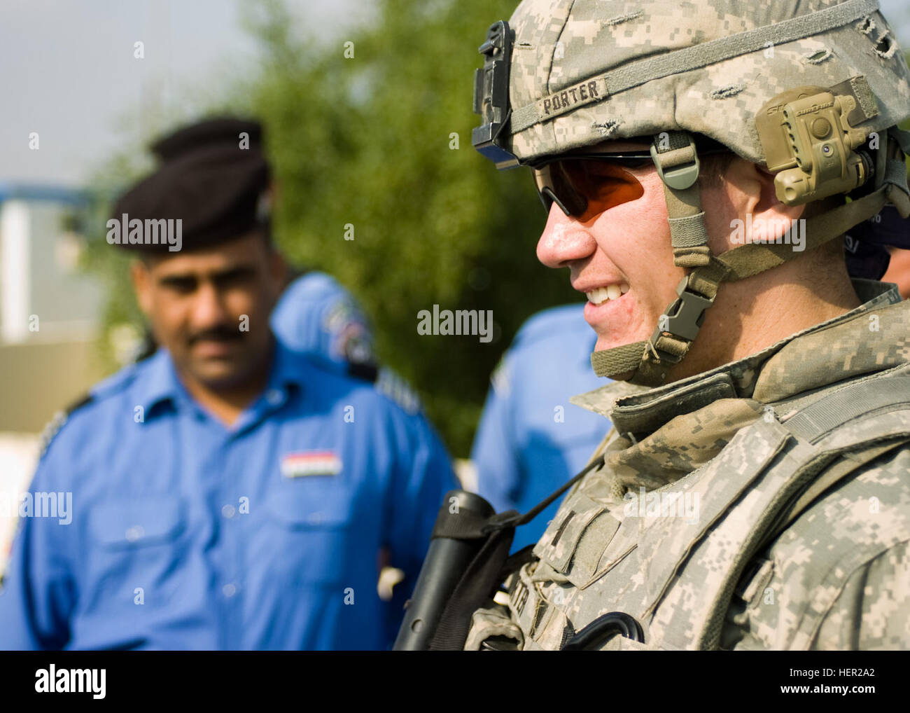 Military police coordinate with Iraqi police at al Basheer station near ...