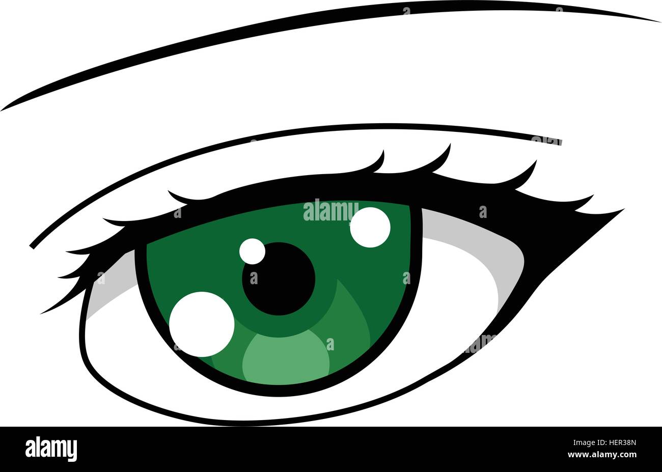 Anime girl’s green eye Stock Vector Image & Art - Alamy
