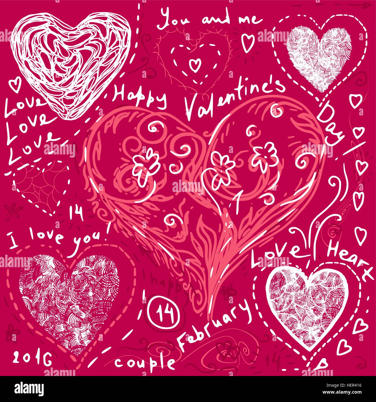 set of hand drawn hearts, vector Stock Vector Image & Art - Alamy