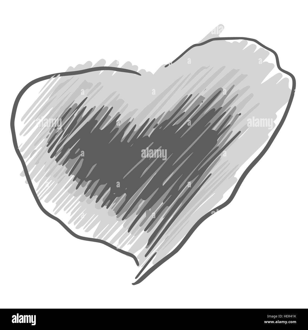 Hand drawn heart Black and White Stock Photos & Images - Alamy