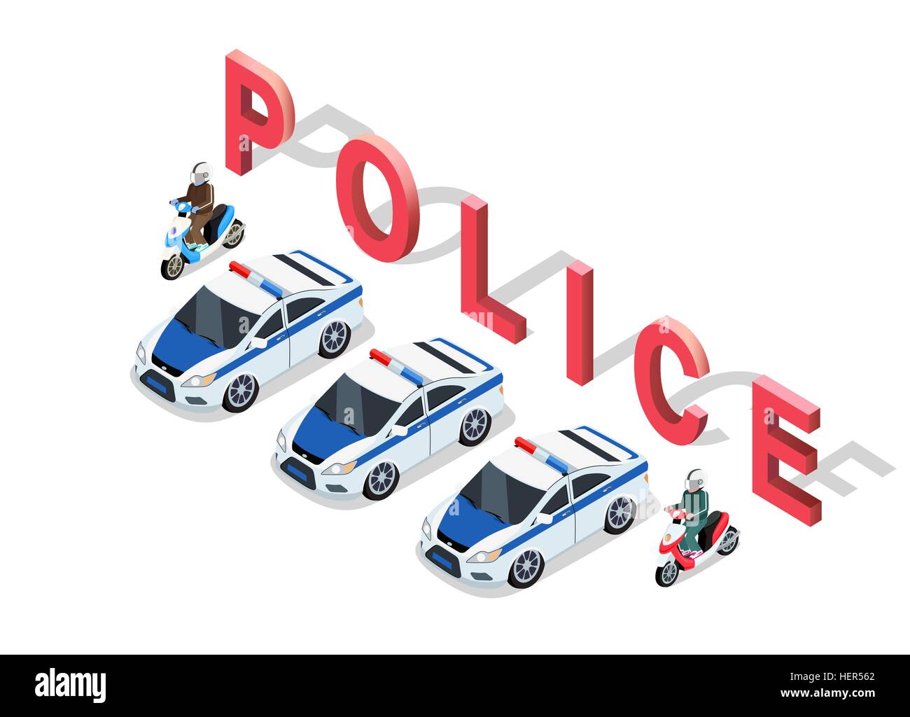 Police car top view isolated hi-res stock photography and images - Alamy