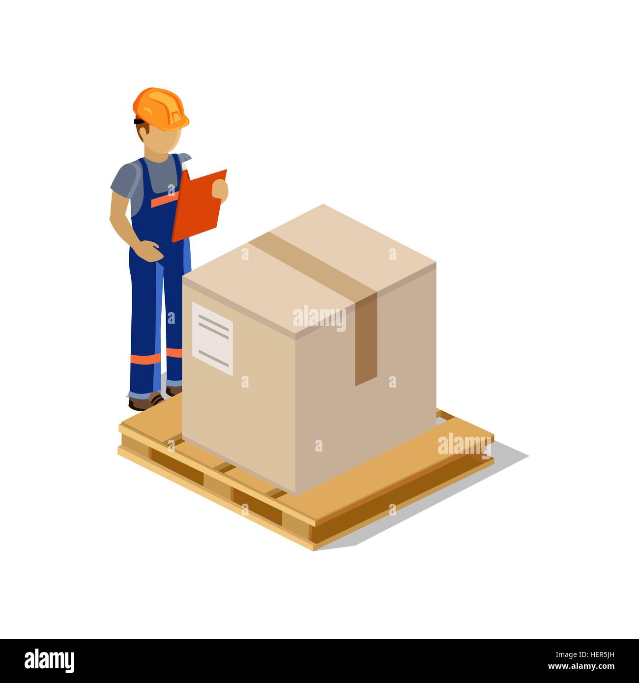 Isometric Man Delivery Of Goods Isolated Design 3D Delivery Man