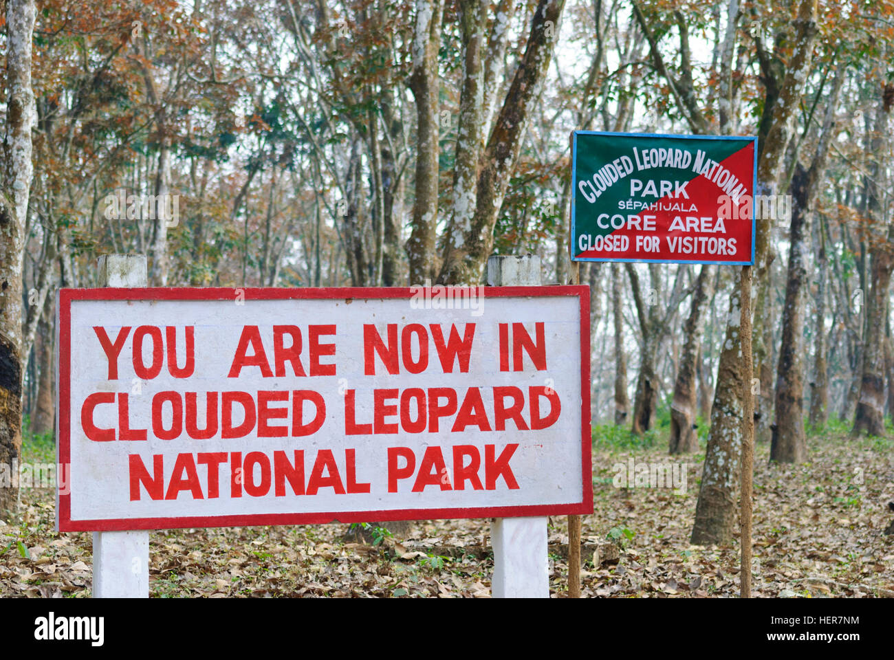 Sepahijala: sign Clouded Leopard National Park, Tripura, India Stock