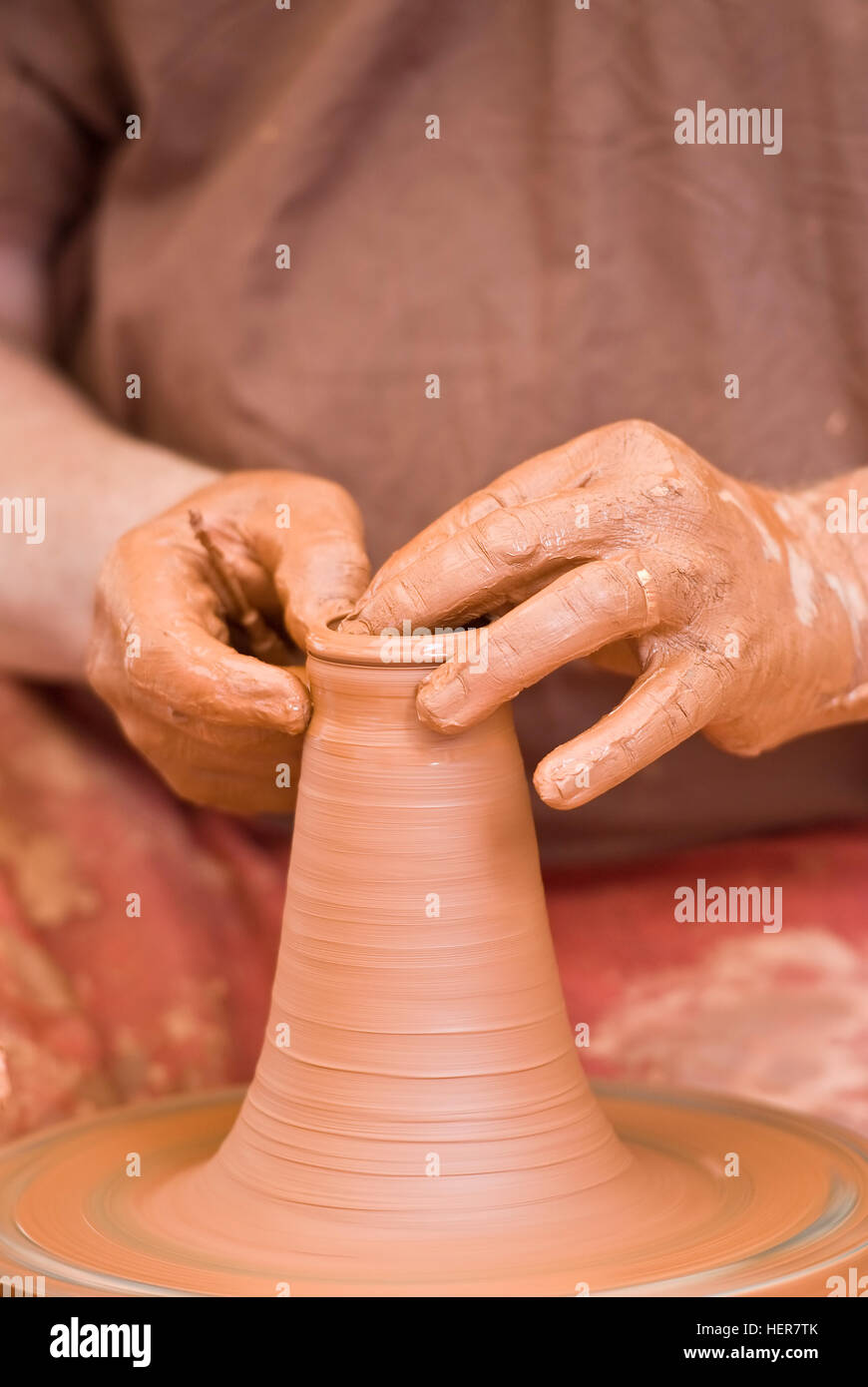 Potter working with clay Stock Photo Alamy