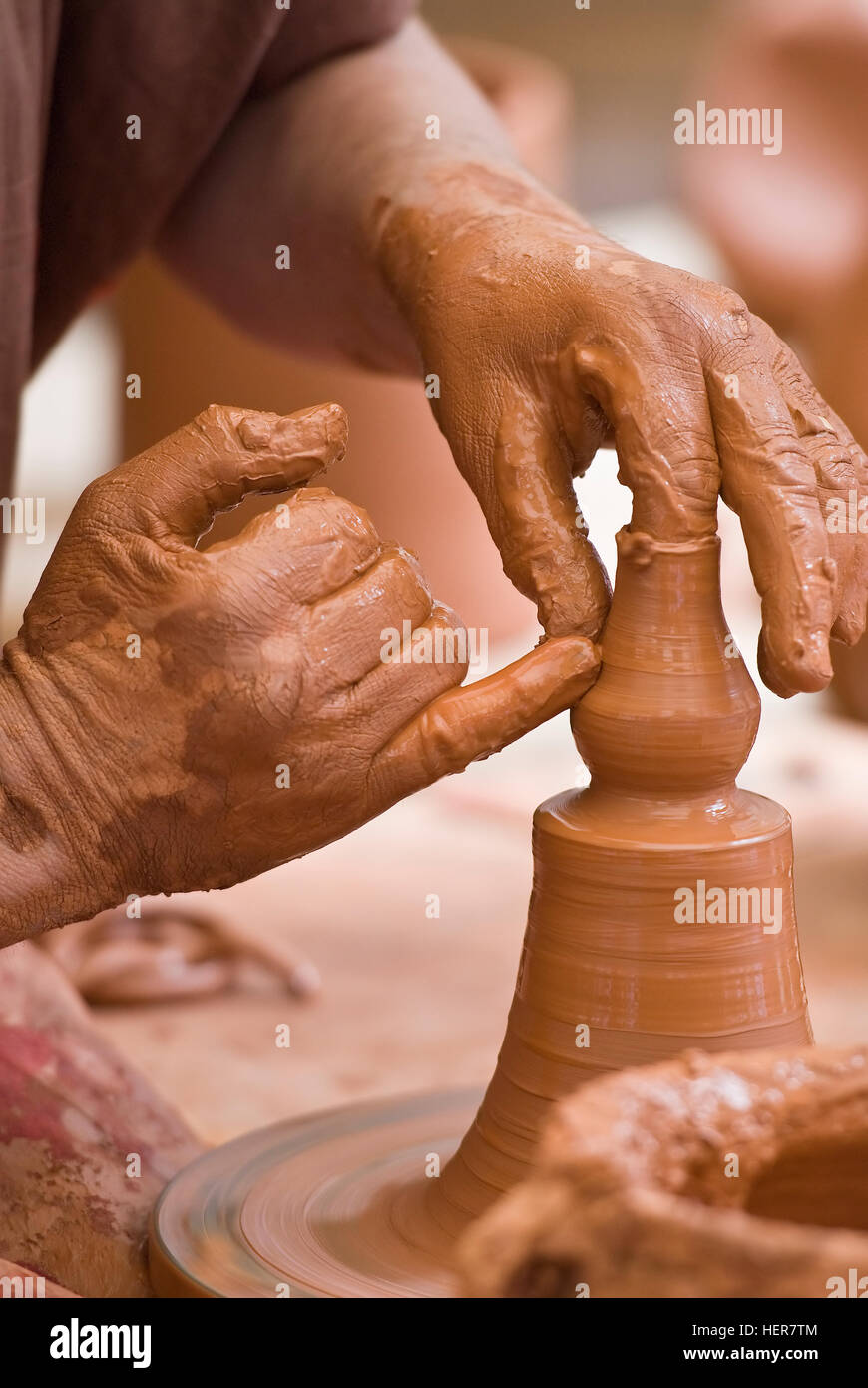 Potter working with clay Stock Photo Alamy
