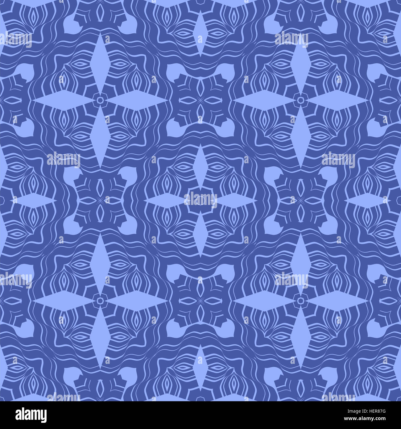 Blue Ornamental Seamless Line Pattern Stock Photo - Alamy