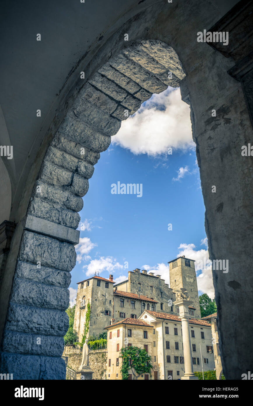 Italien, Südtirol, Dolomiten, Feltre, Piazza Maggiore Stock Photo