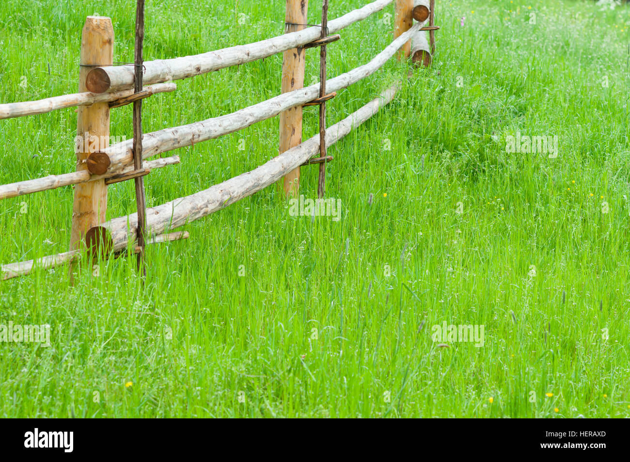 wooden fence, Bavaria, Germany Stock Photo