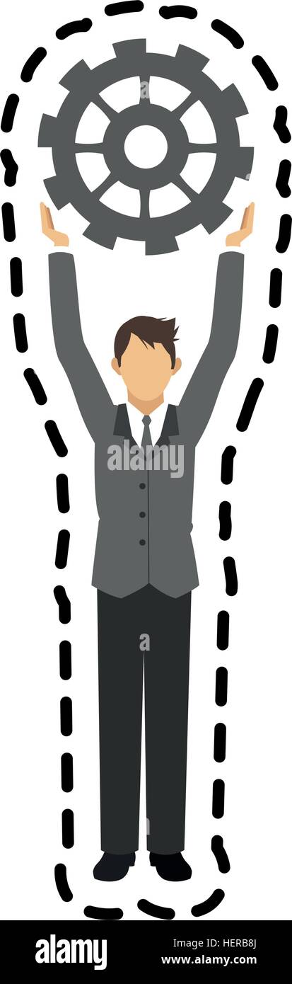 Isolated businessman and gear design Stock Vector Image & Art - Alamy