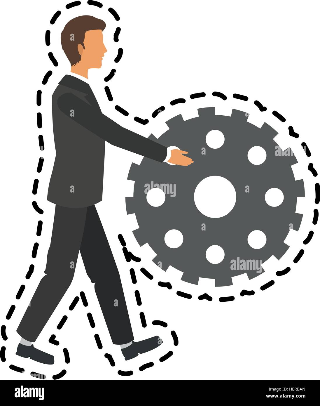 Isolated businessman and gear design Stock Vector Image & Art Alamy