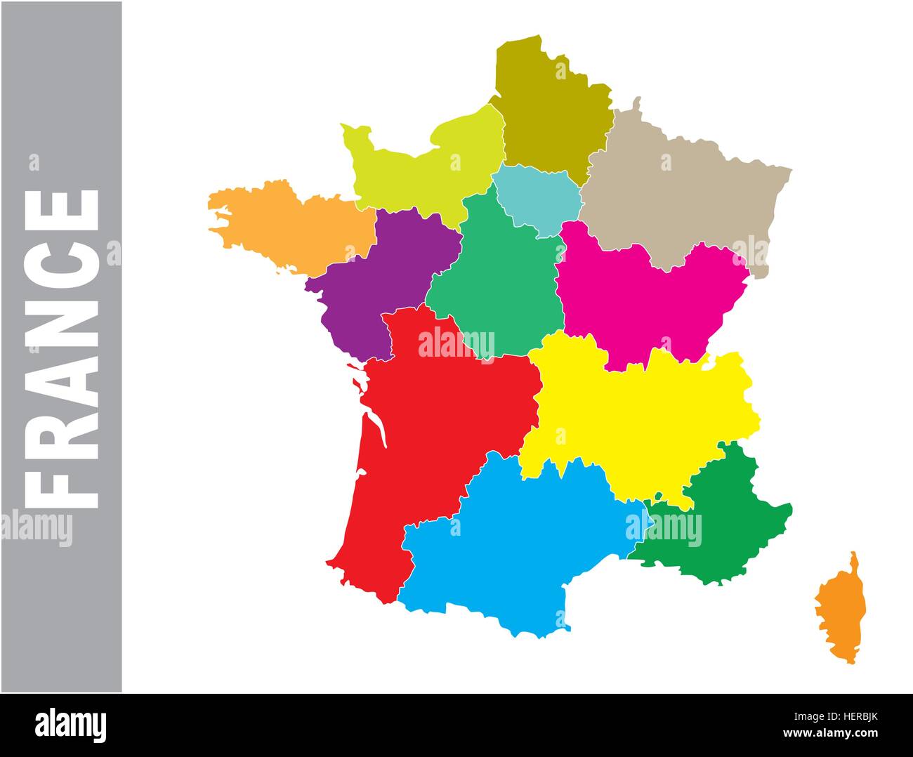 Colorful France administrative and political vector map Stock Vector